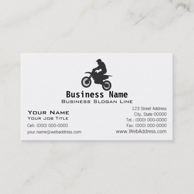 Schmutz-Fahrrad-Silhouette-Geschäfts-Karte Visitenkarte (Vorderseite)
