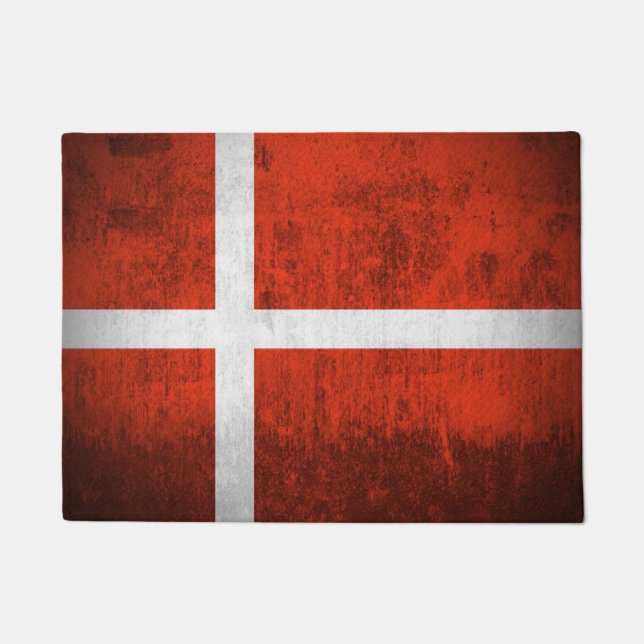 Schmutz-Flagge von Dänemark Fußmatte (Vorderseite)