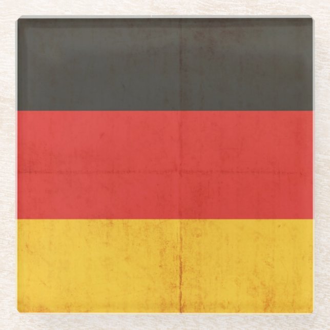 Schmutz-Flagge von Deutschland Glasuntersetzer (Vorderseite)