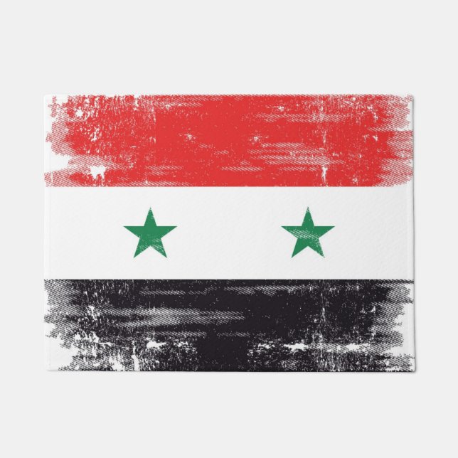Schmutz-Flagge von Syrien Fußmatte (Vorderseite)