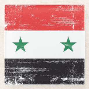 Schmutz-Flagge von Syrien Glasuntersetzer