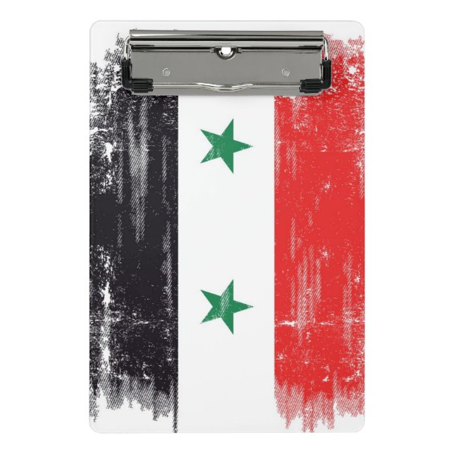 Schmutz-Flagge von Syrien Mini Klemmbrett (Vorderseite)