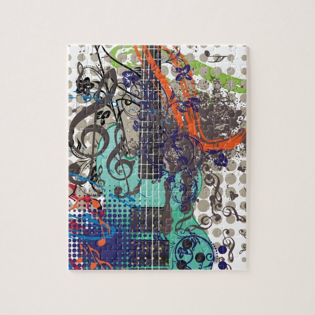 Schmutz-Gitarren-Illustration Puzzle (Vertikal)