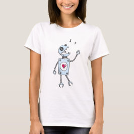 Schmutz-glückliche singenroboter-Frau T-Shirt