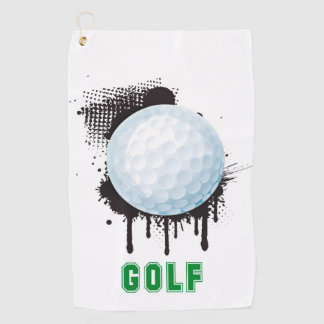 Schmutz-Golfball mit Text GOLF Golfhandtuch