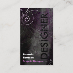 Schmutz-Grafikdesigner-Visitenkarte-Schwarz-Rosa Visitenkarte