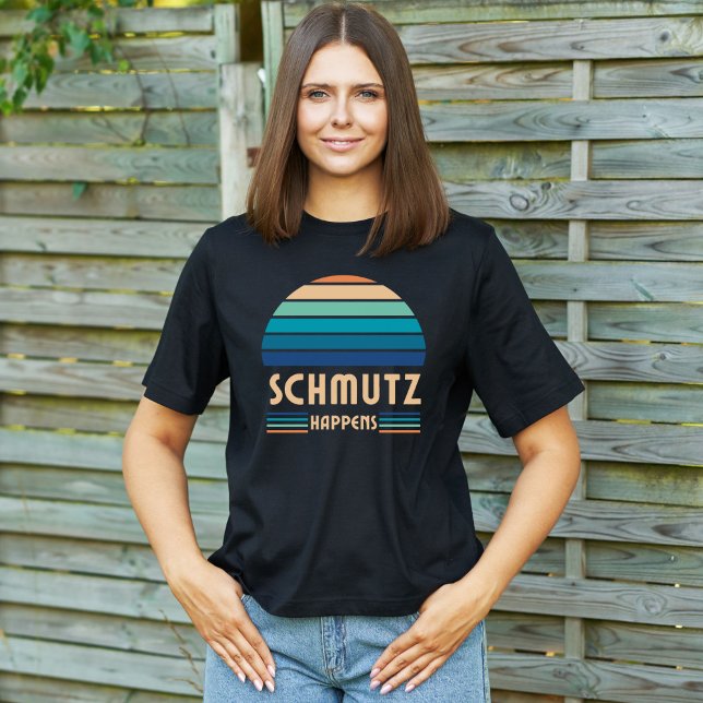 Schmutz Happens, Funny Yiddish, Retro Sunset T-Shirt (Von Creator hochgeladen)