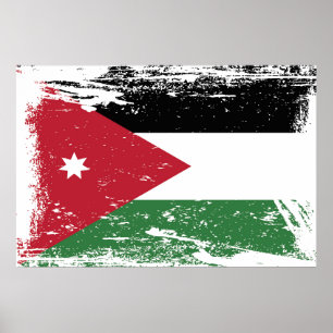 Schmutz-Jordanien-Flagge Poster