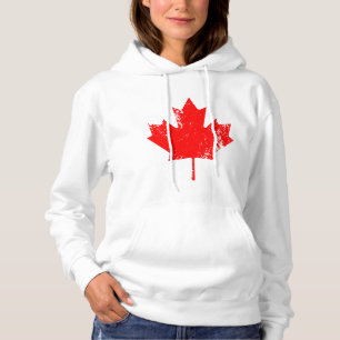 Schmutz-Kanada-Flaggen-Ahorn - Rot verzerrt Hoodie