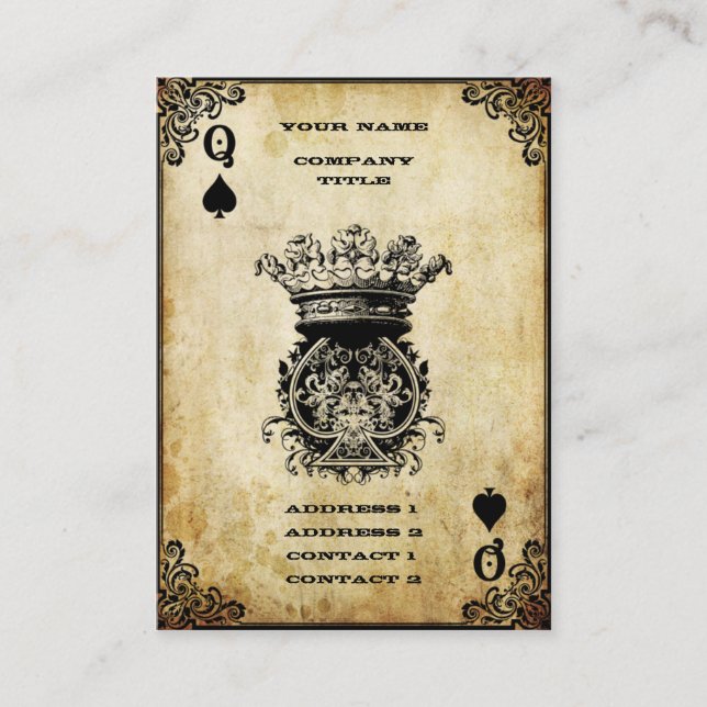 Schmutz-Königin der Spaten Visitenkarte (Vorderseite)