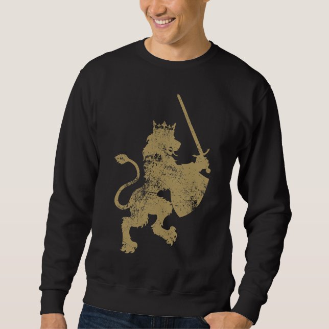 Schmutz-Löwe-König Mens Dark Sweatshirt (Vorderseite)