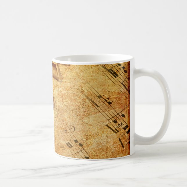 Schmutz-Musik-Blatt-Klavier-Schlüssel Tasse (Rechts)