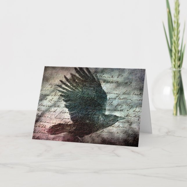 Schmutz-Rabe Poes, Geburtstag Karte (Vorderseite)