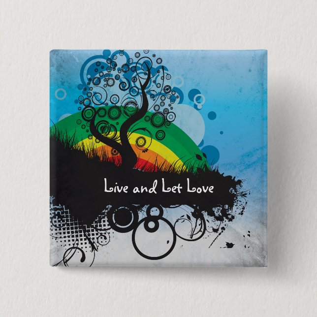 Schmutz-Regenbogen-Baum kundengerecht Button (Vorderseite)