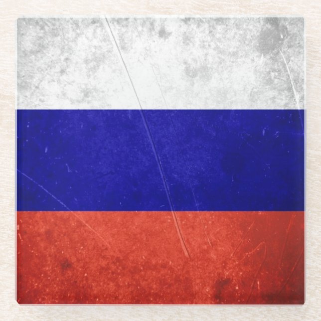 Schmutz-Russe-Flagge Glasuntersetzer (Vorderseite)
