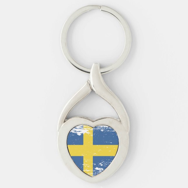 Schmutz-Schweden-Flagge Schlüsselanhänger (Vorderseite)