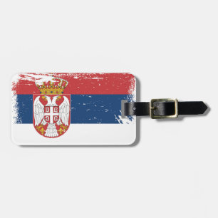 Schmutz-Serbien-Flagge Gepäckanhänger