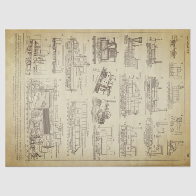 Schmutz sich fortbewegendes Decoupage Blatt Seidenpapier (Vorderseite)