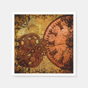 Schmutz Steampunk Gang und Uhr Serviette