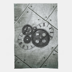 Schmutz Steampunk Uhren und Gänge Küchentuch