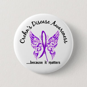 Schmutz-Tätowierungs-Schmetterling6,1 Crohns Button