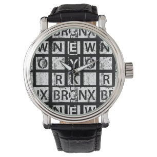 Schmutz-Typografie Bronx New York   Armbanduhr