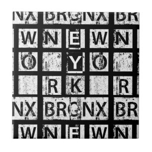 Schmutz-Typografie Bronx New York Fliese
