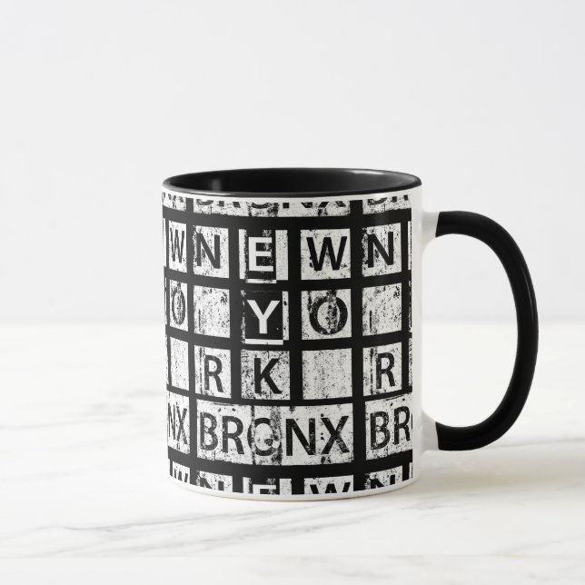 Schmutz-Typografie Bronx New York | Tasse (Rechts)