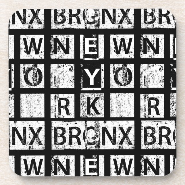 Schmutz-Typografie Bronx New York | Untersetzer (Vorderseite)