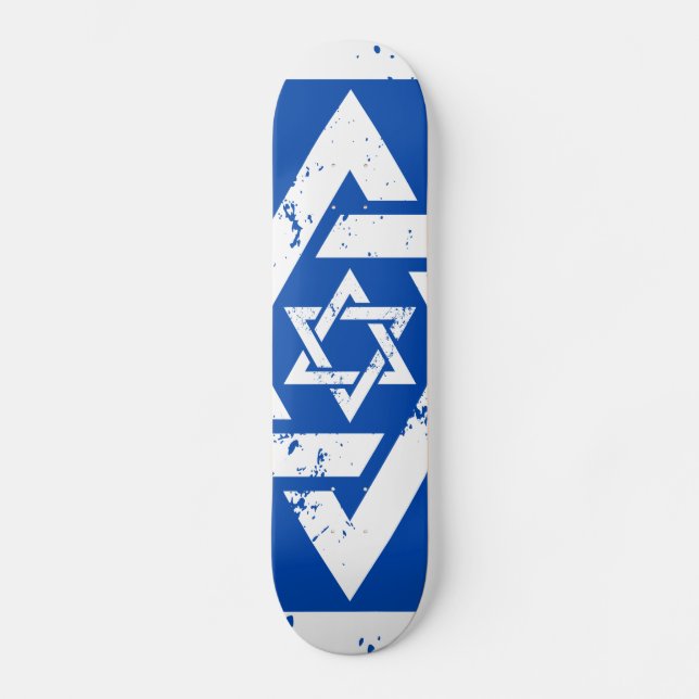 Schmutz-weißer Davidsstern Skateboard (Vorderseite)