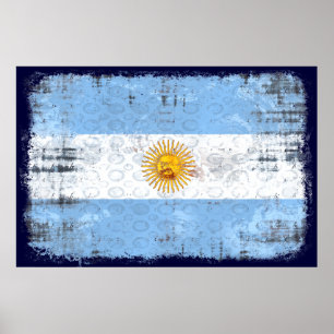Schmutzflagge von Argentinien für La Albiceleste Poster