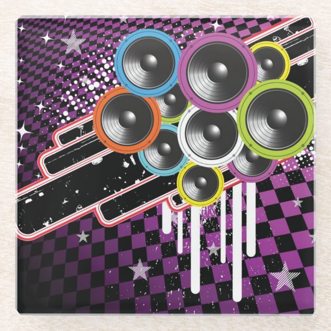 Schmutzhintergrund Glasuntersetzer (Vorderseite)