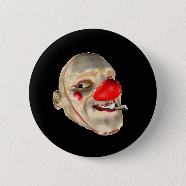 Schmutzig der Clown - Gesichtsnahaufnahme Button (Vorderseite)