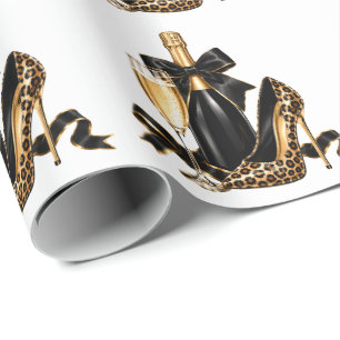 Schmutzige Dreißiger-Black-Gold-Geburtstagsfeier Geschenkpapier