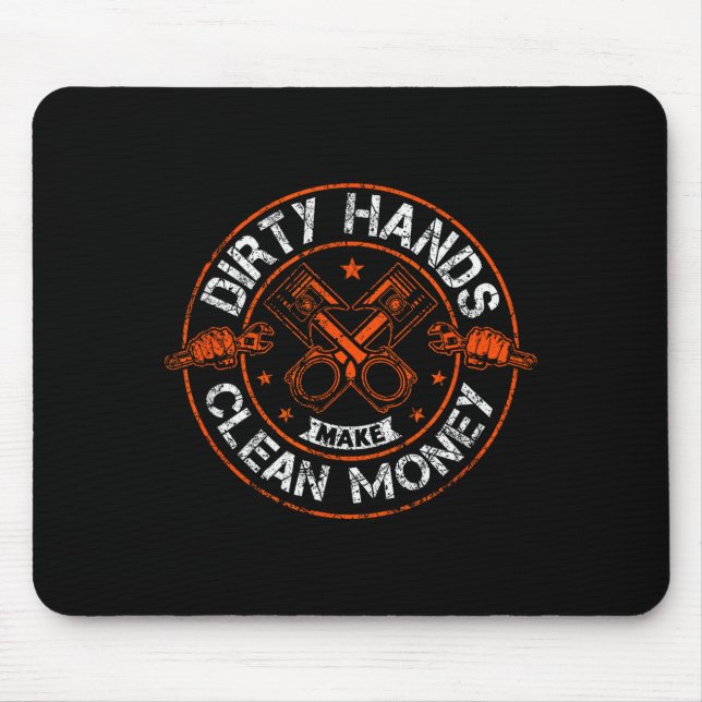 Schmutzige Hände machen sauberes Geld Lustiger Mec Mousepad (Vorne)
