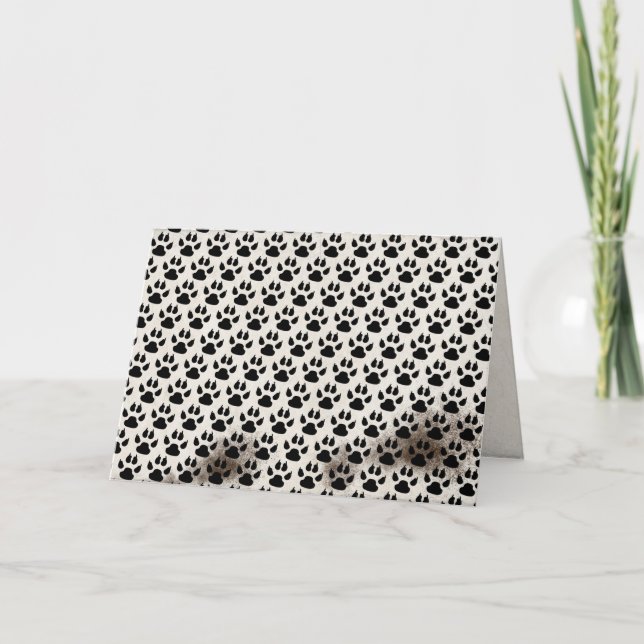 schmutzige Hundepfoten Geburtstag Karte (Vorderseite)