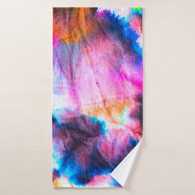 Schmutzige Kunst. Helle rote, lila, rosa, gelbe Fa Badehandtuch (Badehandtuch)