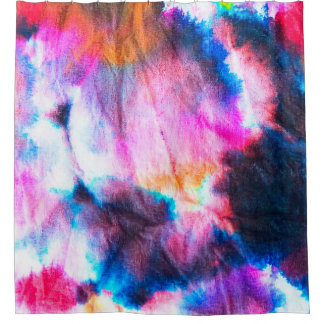 Schmutzige Kunst. Helle rote, lila, rosa, gelbe Fa Duschvorhang