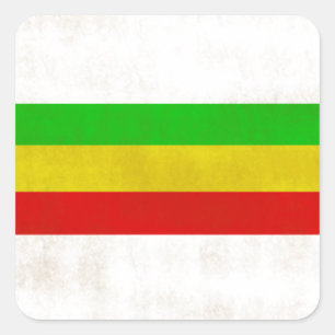 Schmutzige Rasta Streifen Quadratischer Aufkleber