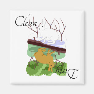 Schmutzige saubere Geschirrspülermagnet Kaninchen  Magnet