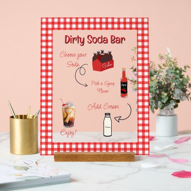 Schmutzige Soda-Bar Acrylschild (Hochzeit)