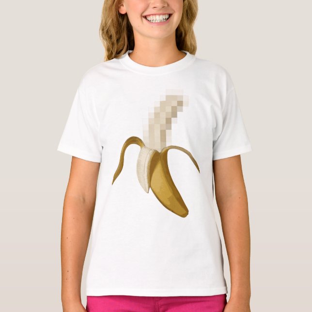 Schmutzige zensierte abgezogene Banane T-Shirt (Vorderseite)