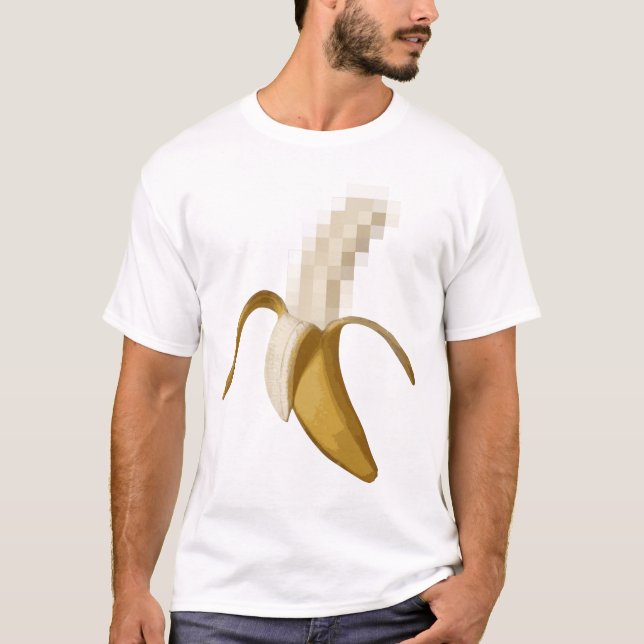 Schmutzige zensierte abgezogene Banane T-Shirt (Vorderseite)