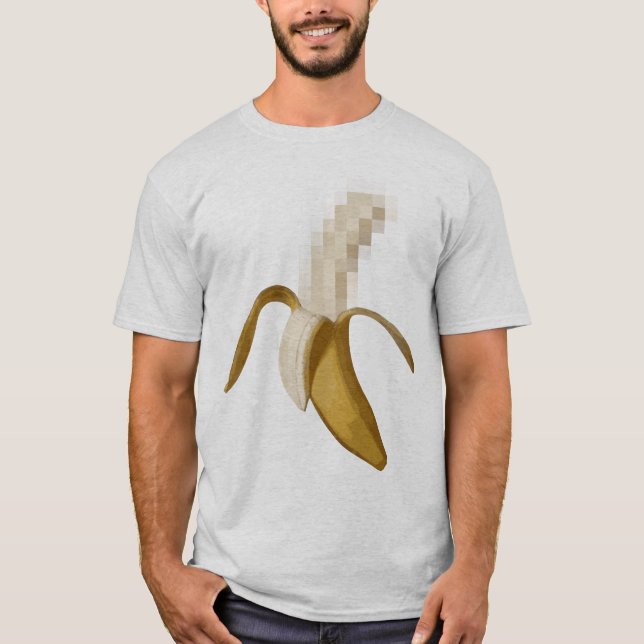 Schmutzige zensierte abgezogene Banane T-Shirt (Vorderseite)