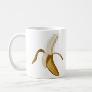 Schmutzige zensierte abgezogene Banane Tasse
