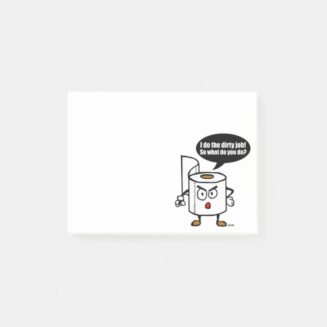 Schmutziger Job Post-it Klebezettel (Vorderseite)