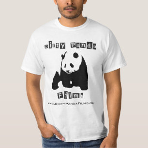 Schmutziger Panda filmt generischen T - Shirt