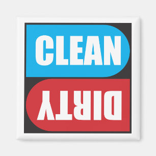 Schmutziger sauberer Magnet für Spülmaschine