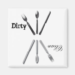 Schmutziger sauberer Spülmaschinen-Magnet Magnet