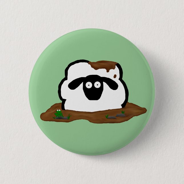 Schmutziger Schaf-Knopf Button (Vorderseite)